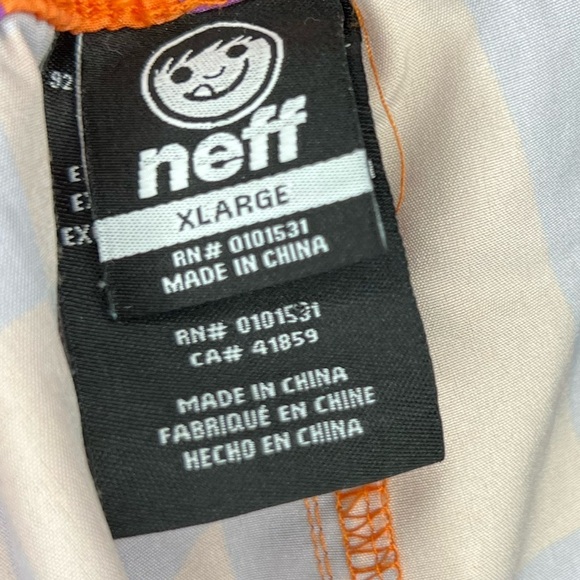 Neff Swim Trucks Shorts Orange Purple Checkered XL - Picture 4 of 4